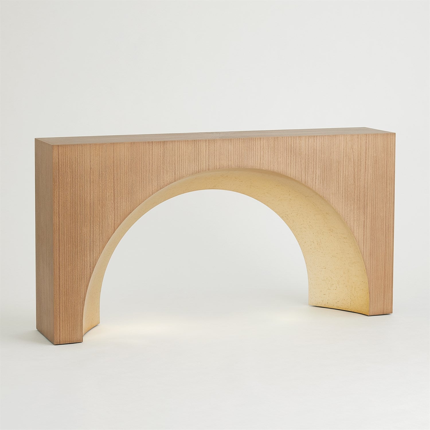 Arches Console Table - Nutmeg & Champagne Finish - Elegant Entryway Furniture for Living Room & Hallway Decor