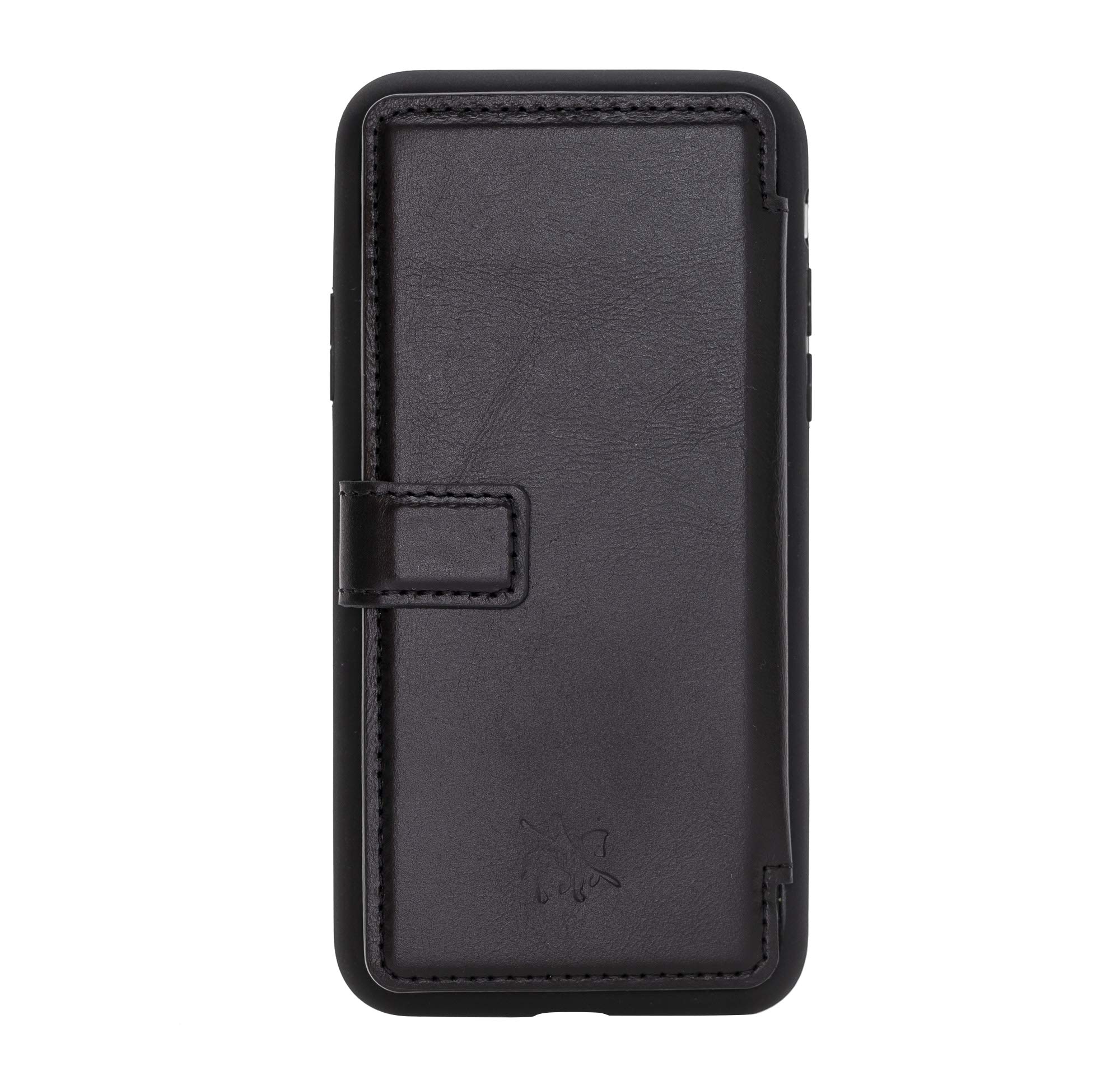 Venito Verona Genuine Leather iPhone X/XS (5.8 inch) Wallet Case with RFID Blocking - Slim Flip Cover Phone Case in Rustic Black - Perfect for Business Travel & Everyday Protection