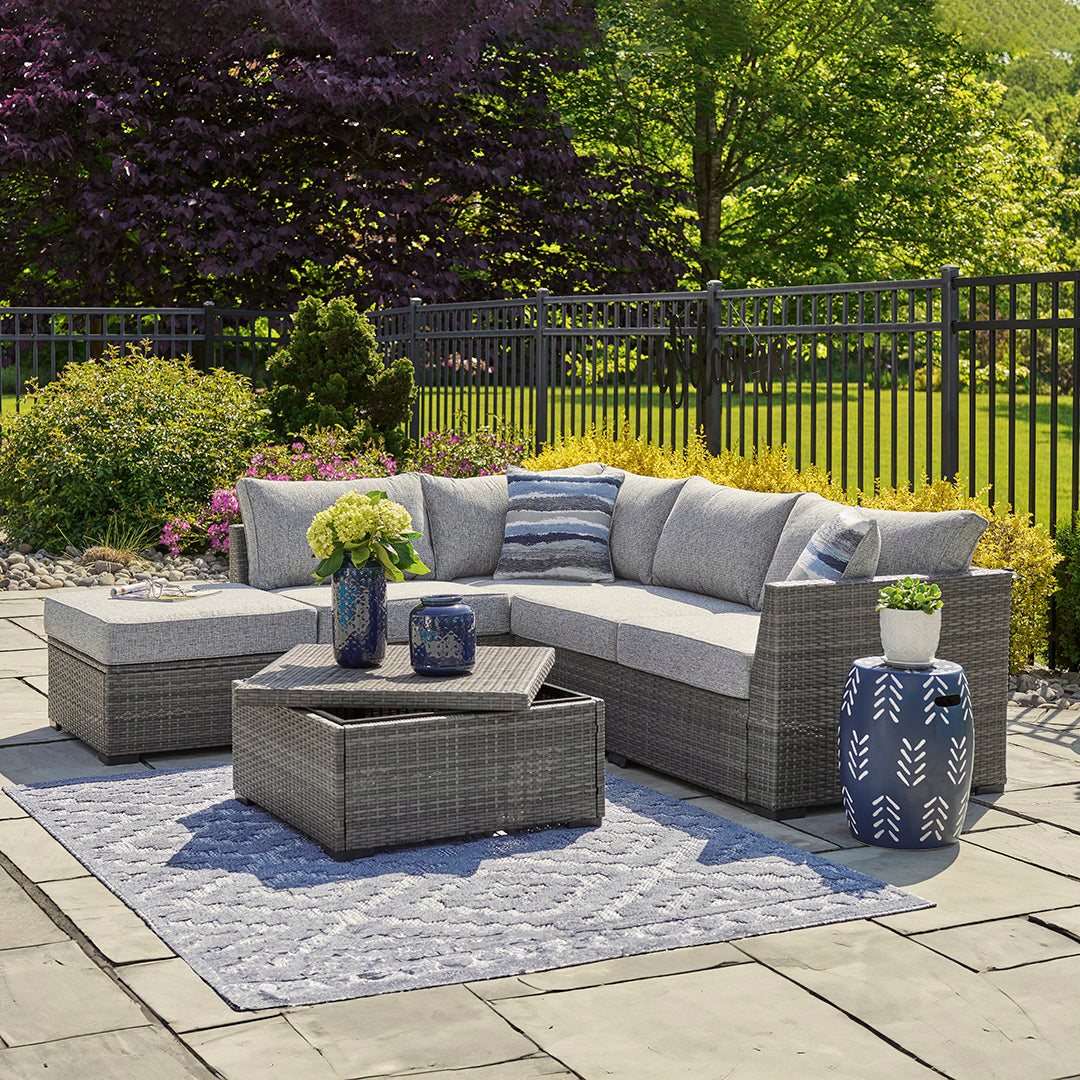 Petal Road 4-Piece Outdoor Patio Furniture Set - Waterproof Wicker Sofa & Coffee Table for Garden, Backyard, Poolside - Perfect for Relaxing & Entertaining