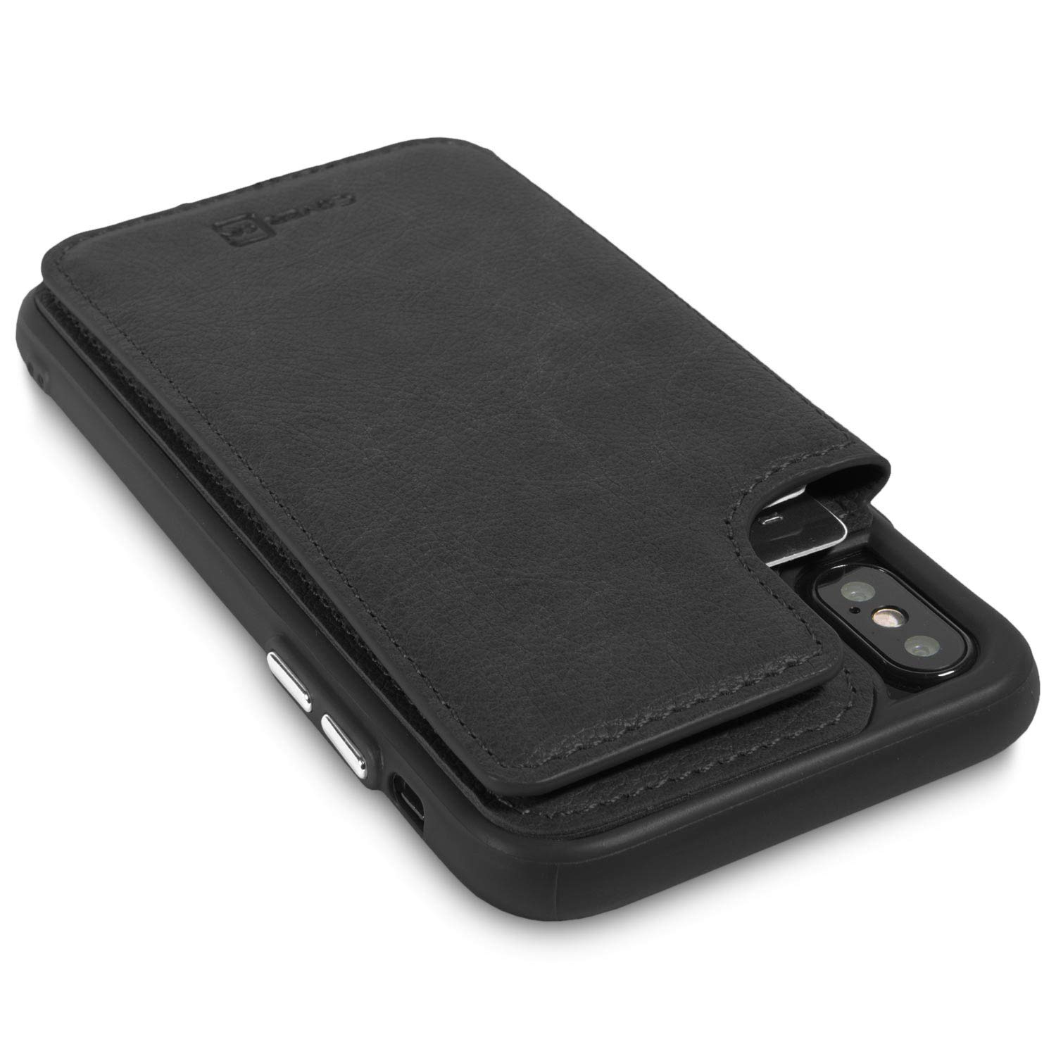 Vegan Leather iPhone X/Xs Wallet Case with Credit Card Holder - Slim Fit Protective Phone Cover for Apple iPhone X & Xs | Daytripper Series | Perfect for Travel, Work & Daily Use