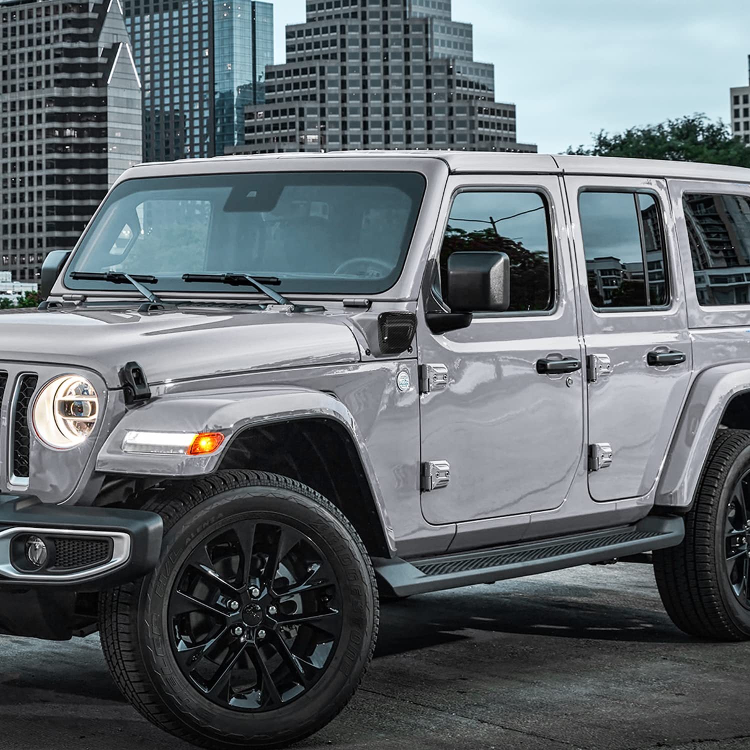 Carbon Fiber Charging Port Cover for 2021-2025 Jeep Wrangler JL/JLU/4Xe - Dustproof & Waterproof Exterior Accessory - Perfect for Off-Road Adventures & Daily Commuting