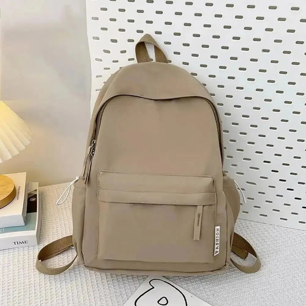 Stylish Solid Color Women's Backpack - Lightweight Durable Travel & School Bag for Everyday Use