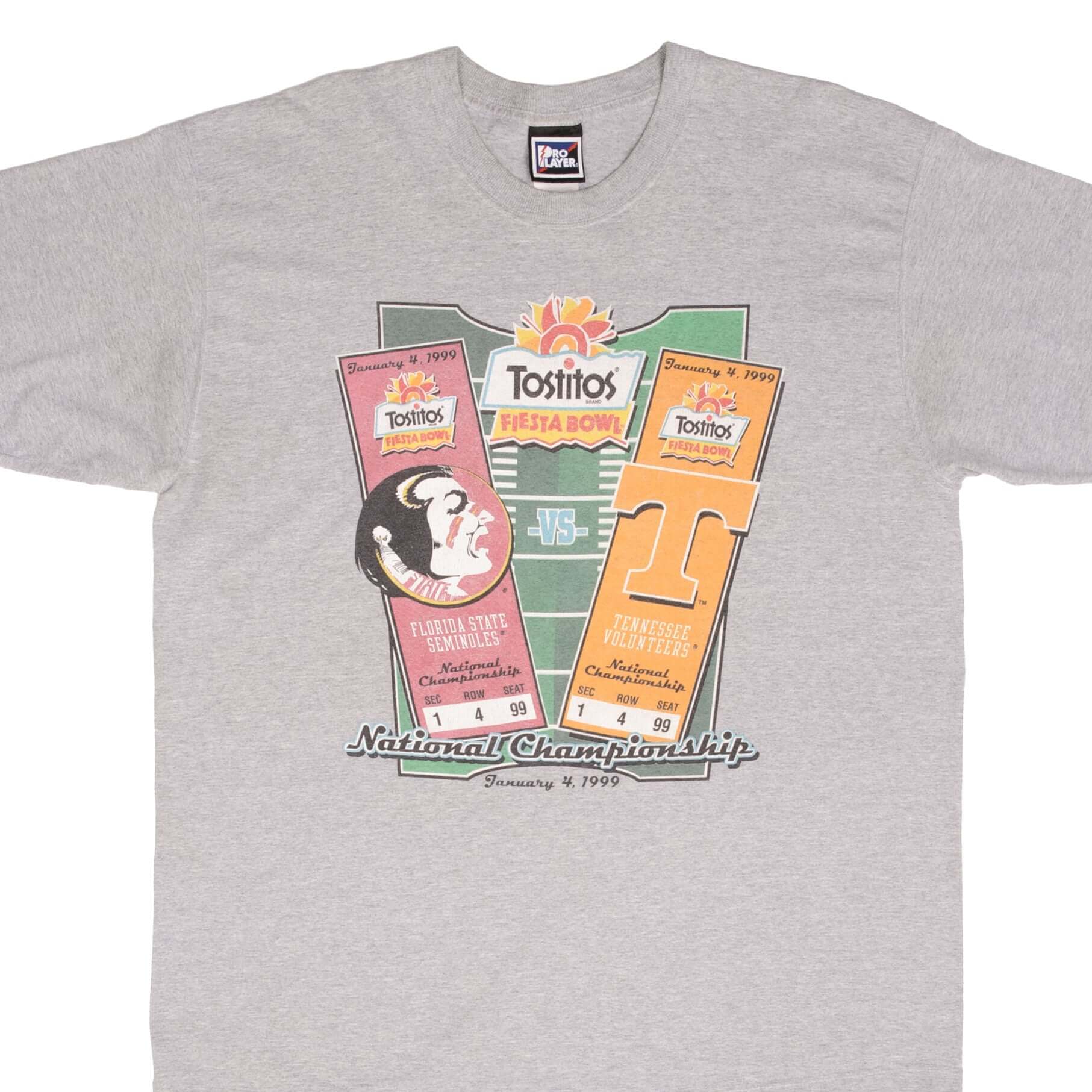 Vintage 1999 FSU Seminoles vs Tennessee Volunteers Tee Shirt - XL Size - Retro College Football Fan Apparel for Game Day & Casual Wear