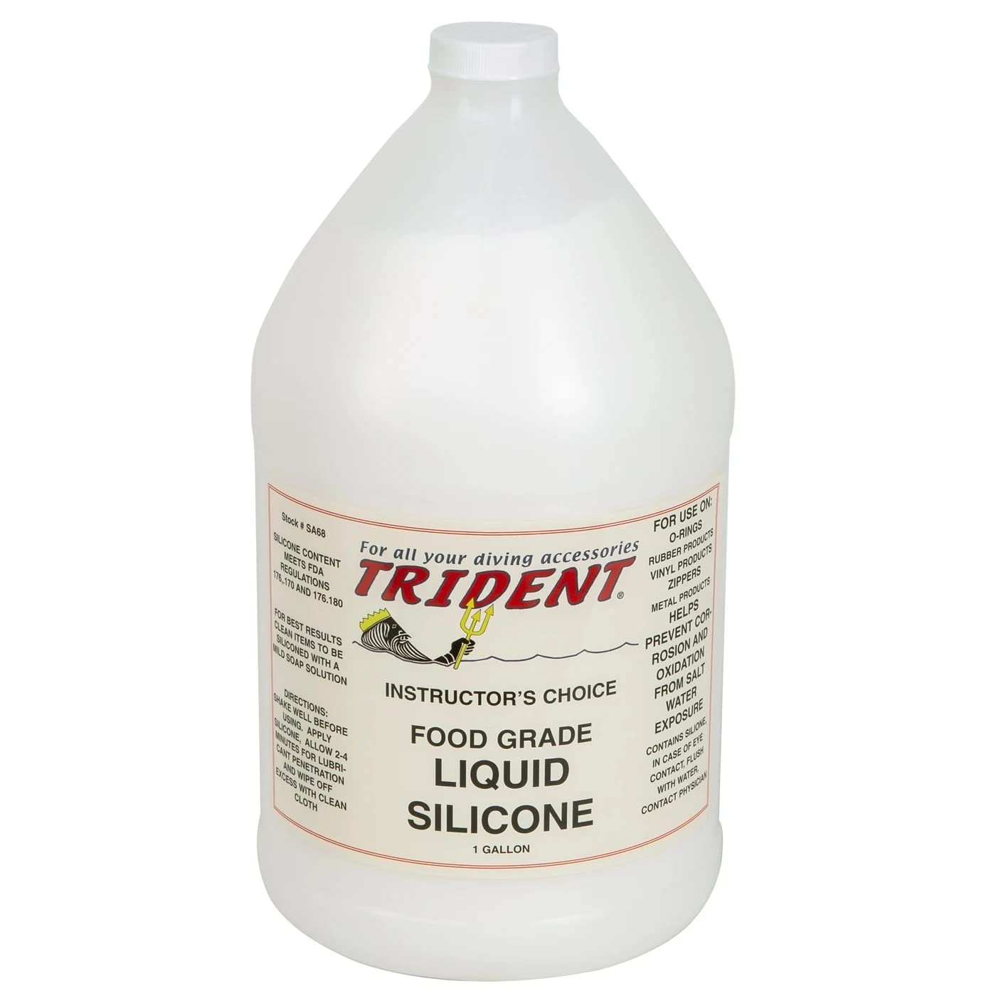 TRIDENT Food Grade Liquid Silicone Lubricant & Conditioner - 1 Gallon (128 oz) - NSF Certified for Food Equipment, Safe for Rubber & Plastic - Ideal for Commercial Kitchens, Bakery Machines & Food Processing