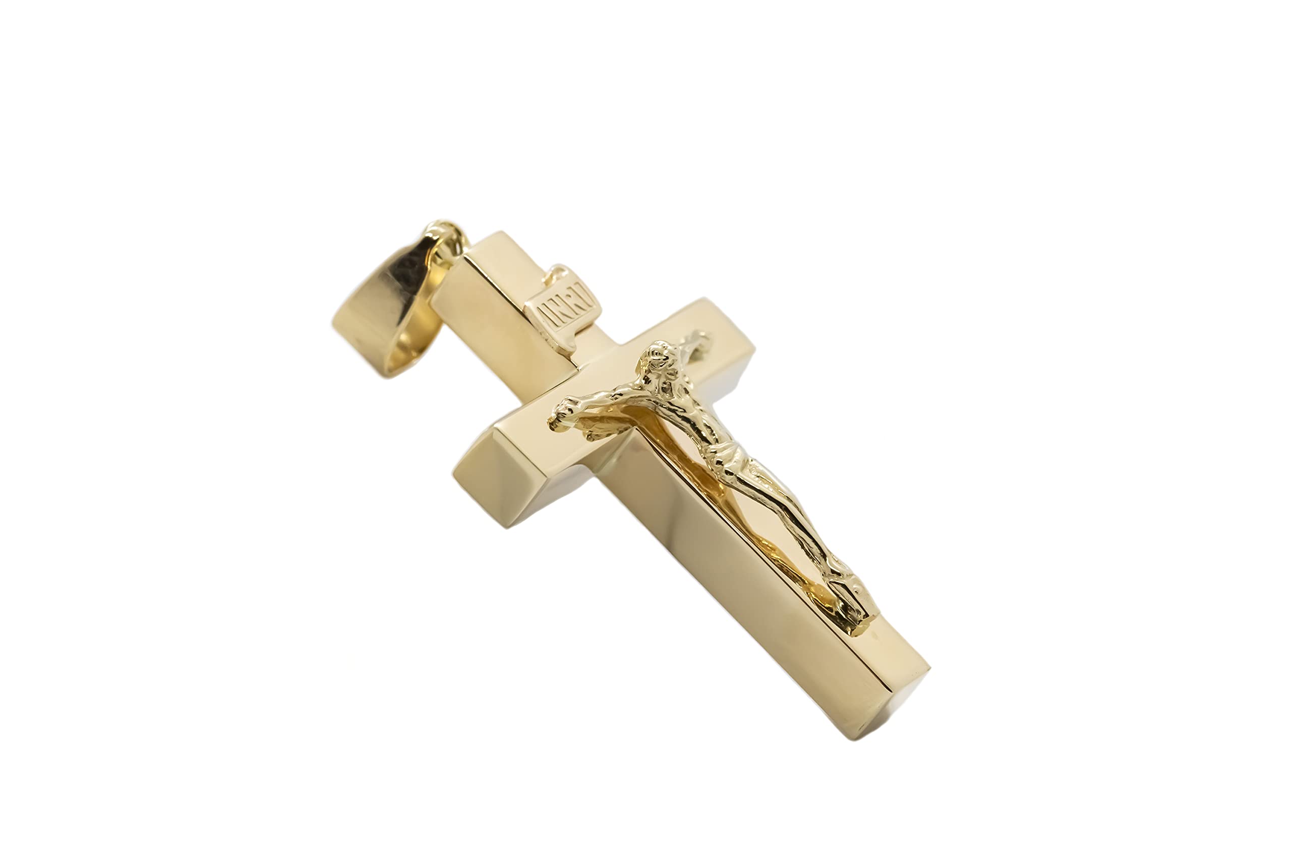 14K Yellow Gold Cross Pendant for Women & Men - Religious Jewelry Gift for Baptism, Confirmation, Christmas - Elegant Necklace for Everyday Wear