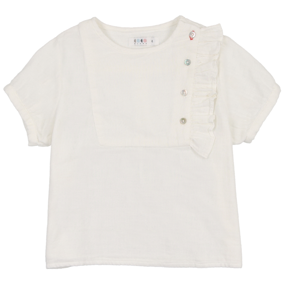 COCO BLANC RUFFLE BLOUSE for Girls (2-6 Years) - Elegant Ruffled Top for Birthday Parties & Special Occasions