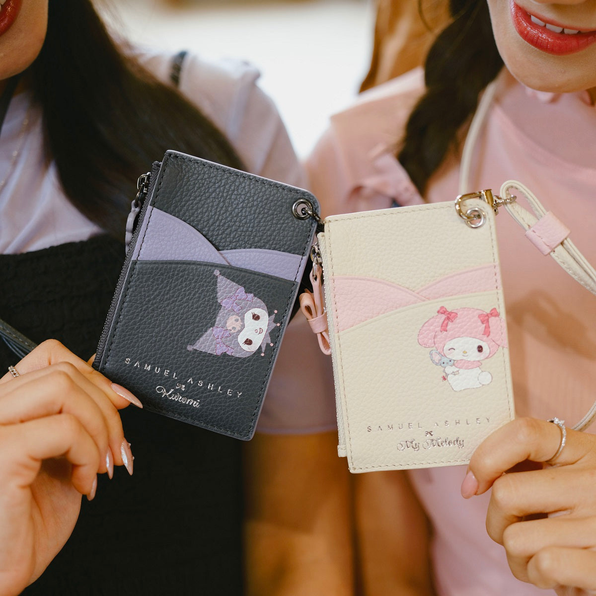 Samuel Ashley x Sanrio Characters Leather ID Badge Holder - Cute Kawaii Hello Kitty Work Lanyard for Office, School, Hospital & Convention Security