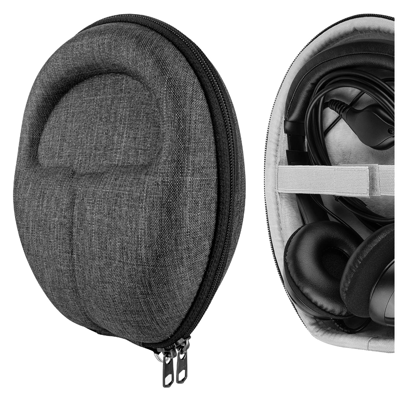 Geekria Shield Hard Shell Travel Case for On-Ear Headphones - Compatible with JBL E40BT, E45BT, E50BT, E30 - Protective Storage Bag with Cable Organizer (Dark Grey) - Perfect for Travel, Commuting & Daily Use