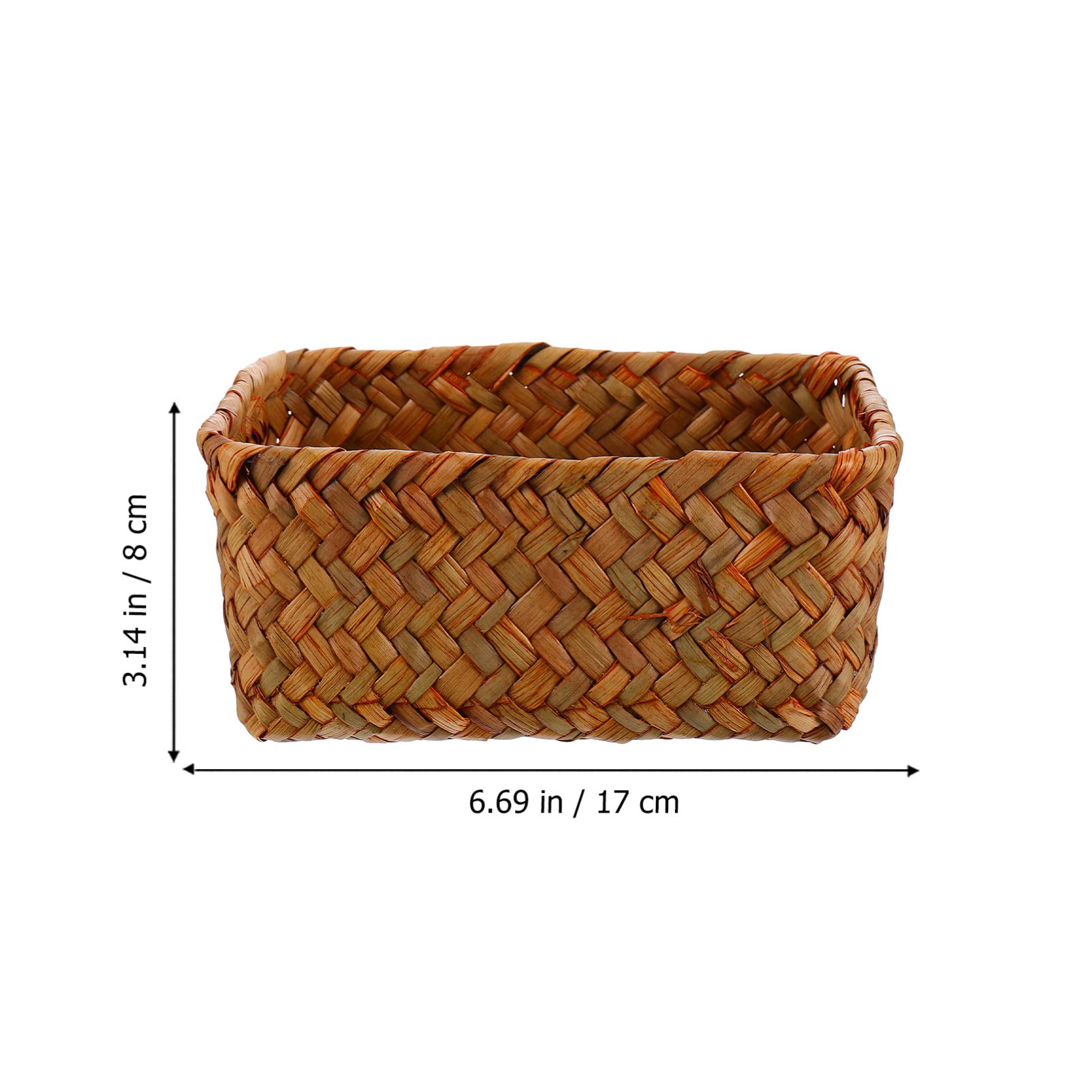 DOITOOL Woven Storage Basket - Clothes, Cutlery & Vanity Organizer - Natural Wicker Desk Tray for Home Decor & Shelf Storage - Perfect for Bedroom, Bathroom & Office Organization