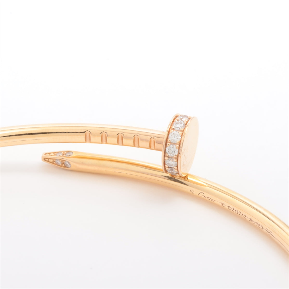 Cartier Juste Un Clou JUC SM Size 16 Diamond Bracelet - 18K Rose Gold Luxury Jewelry for Women, Perfect for Weddings, Anniversaries & Special Occasions