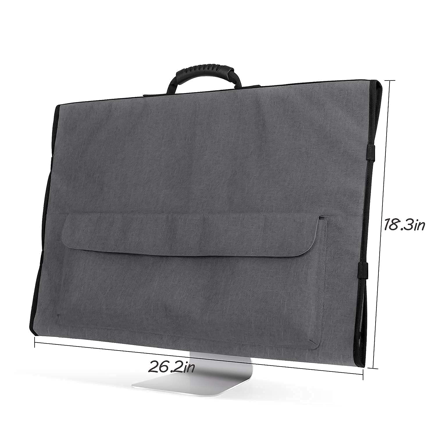 CURMIO Premium Tote Bag with Durable Rubber Handle - Portable Travel Laptop Bag for 27-inch iMac Monitor & Accessories (Patented Design) - Perfect for Office, Commuting & Business Travel