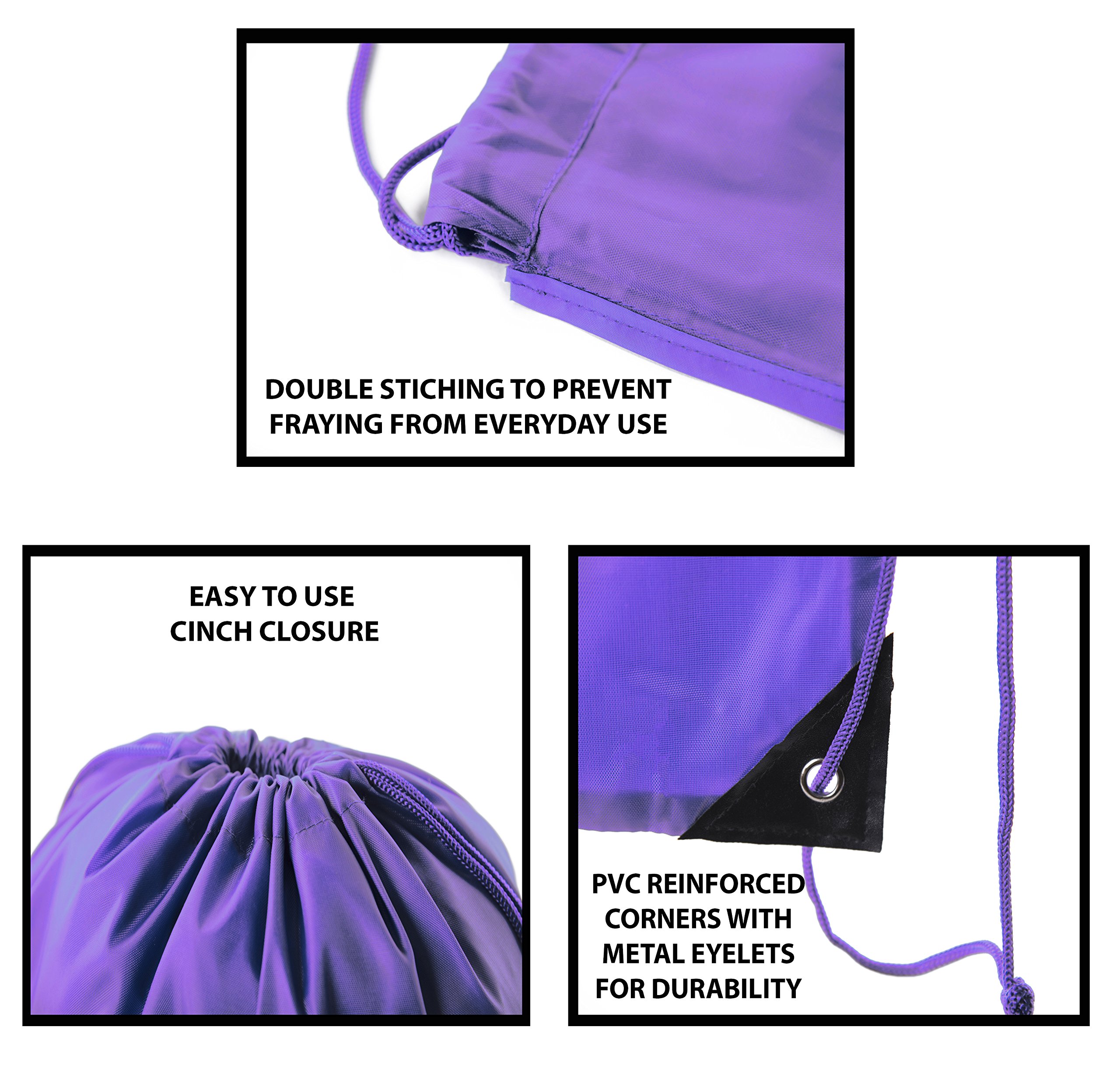 Mato & Hash Bulk Drawstring Bags - 15 Color Options | Cinch Sack Backpack with Pull String | 1PK to 100PK Wholesale | Perfect for Gym, Travel & Storage
