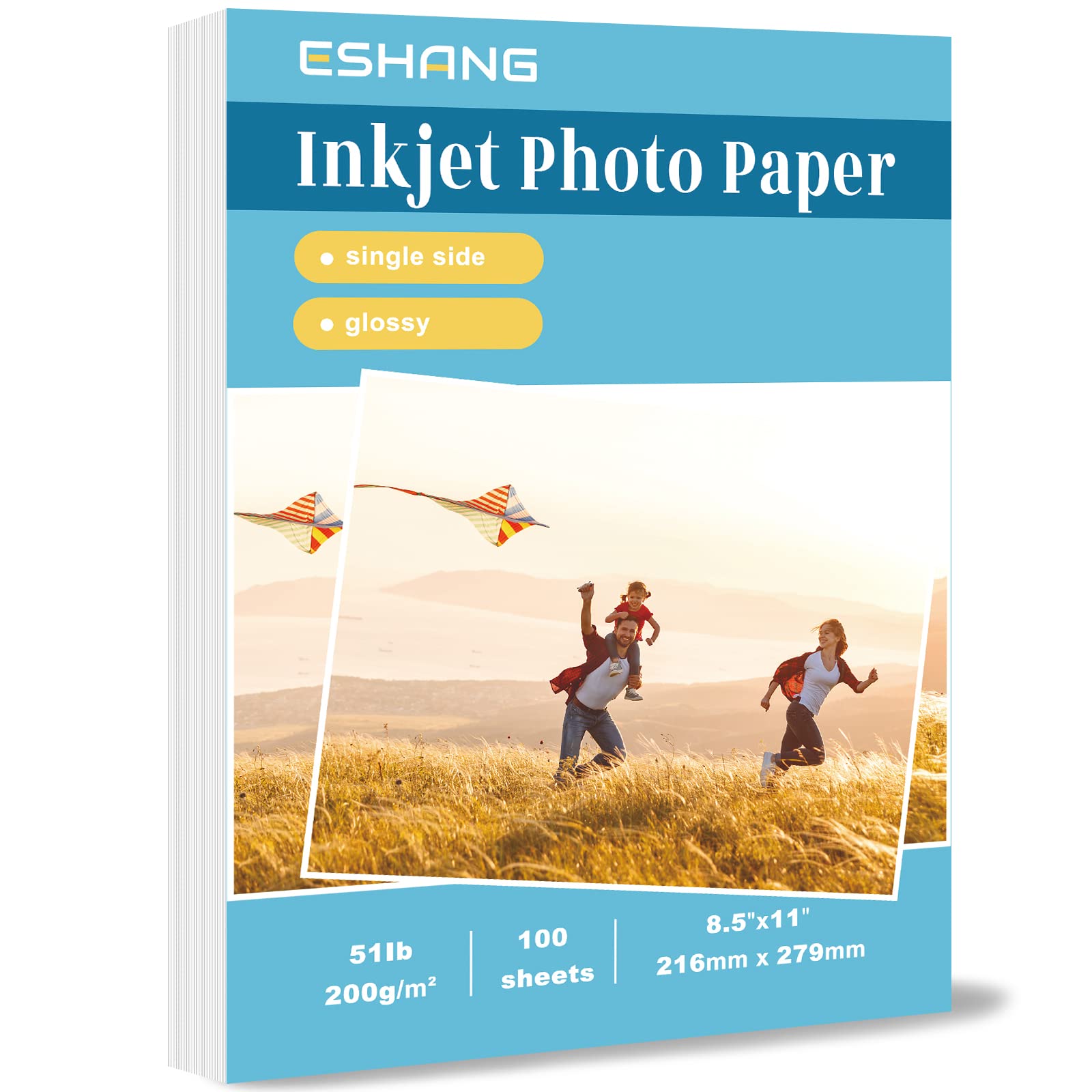 Premium 8.5x11 Glossy Photo Paper - 100 Sheets for Inkjet Printers (200GSM, Dye Ink Compatible) - Perfect for Photo Printing, Scrapbooking & Professional Presentations