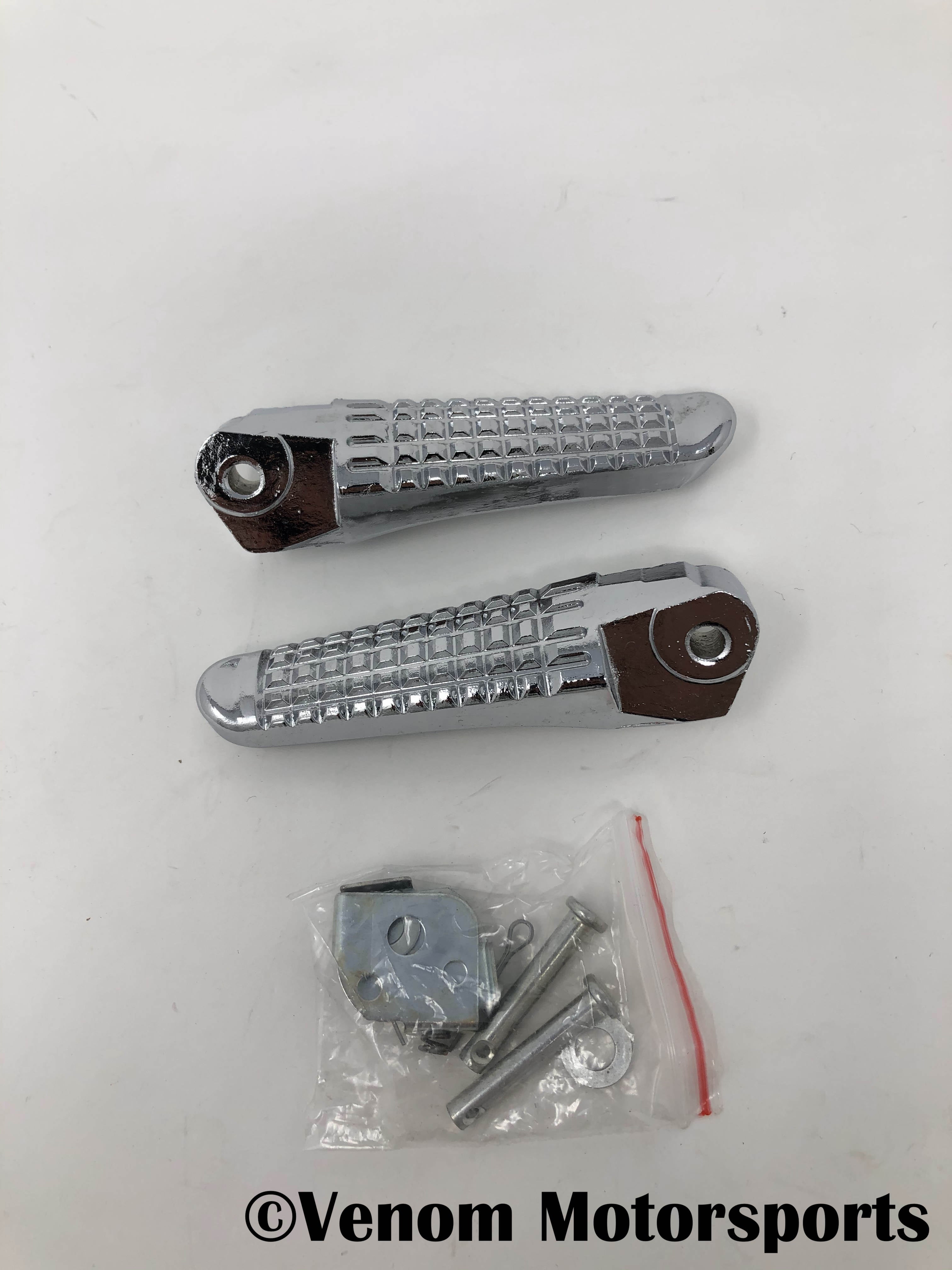 Venom X15 Replacement Foot Pegs - Durable Motorcycle Footrests for Off-Road & Dirt Bikes - Perfect for Trail Riding & Motocross Racing