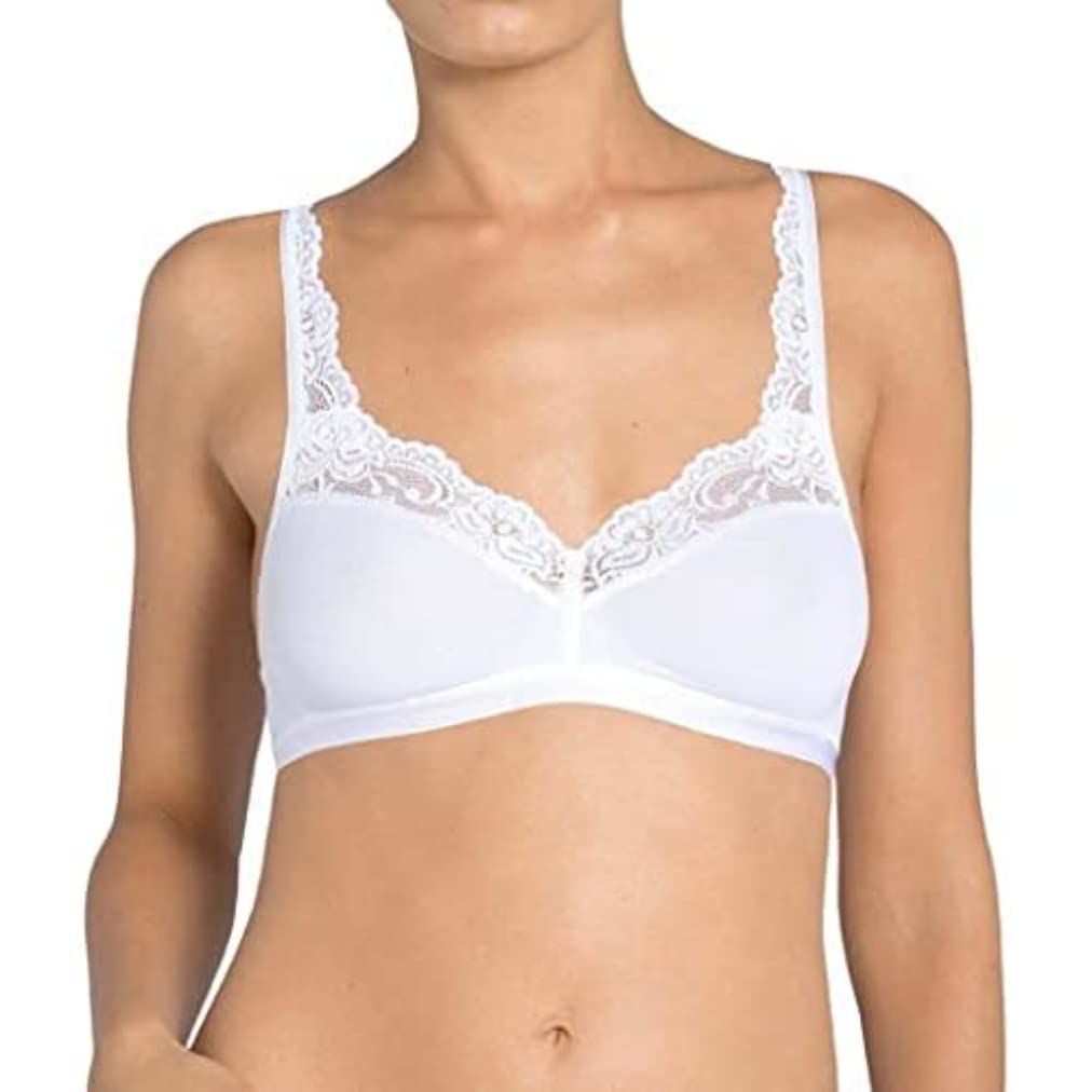 Sloggi Romance SI Soft Non-Wired Bra White (0003) 38C - Comfortable Wireless T-Shirt Bra for Everyday Wear, Work & Casual Outfits