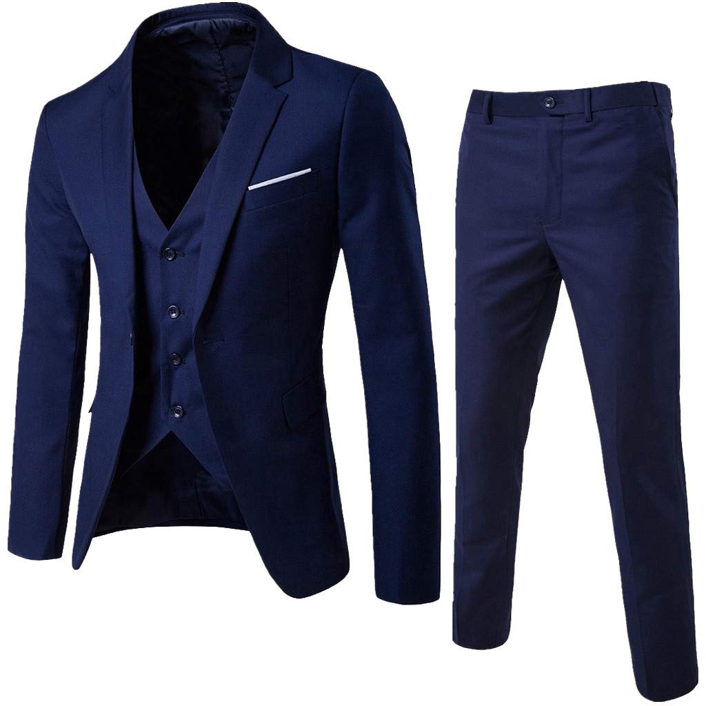 Stylish Men's Slim Fit 3-Piece Suit Set - Blazer, Vest & Pants for Wedding, Party & Business Occasions | Premium Formal Attire for Special Events