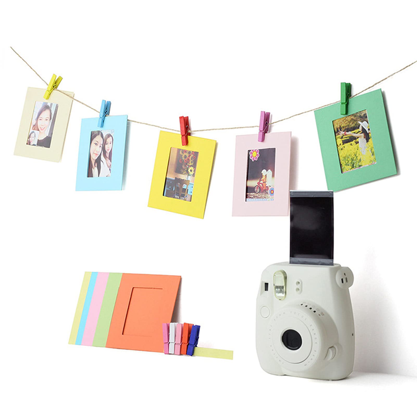 Milltrip 3 Inch Hanging Paper Photo Frames for Instax Mini Polaroid Pictures - Perfect for Wall Decor, Bedroom, Living Room & Office Display