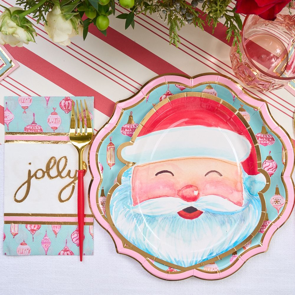 Jolly Holiday Table Setting - Elegant Christmas Dinnerware Set for Festive Gatherings & Family Celebrations
