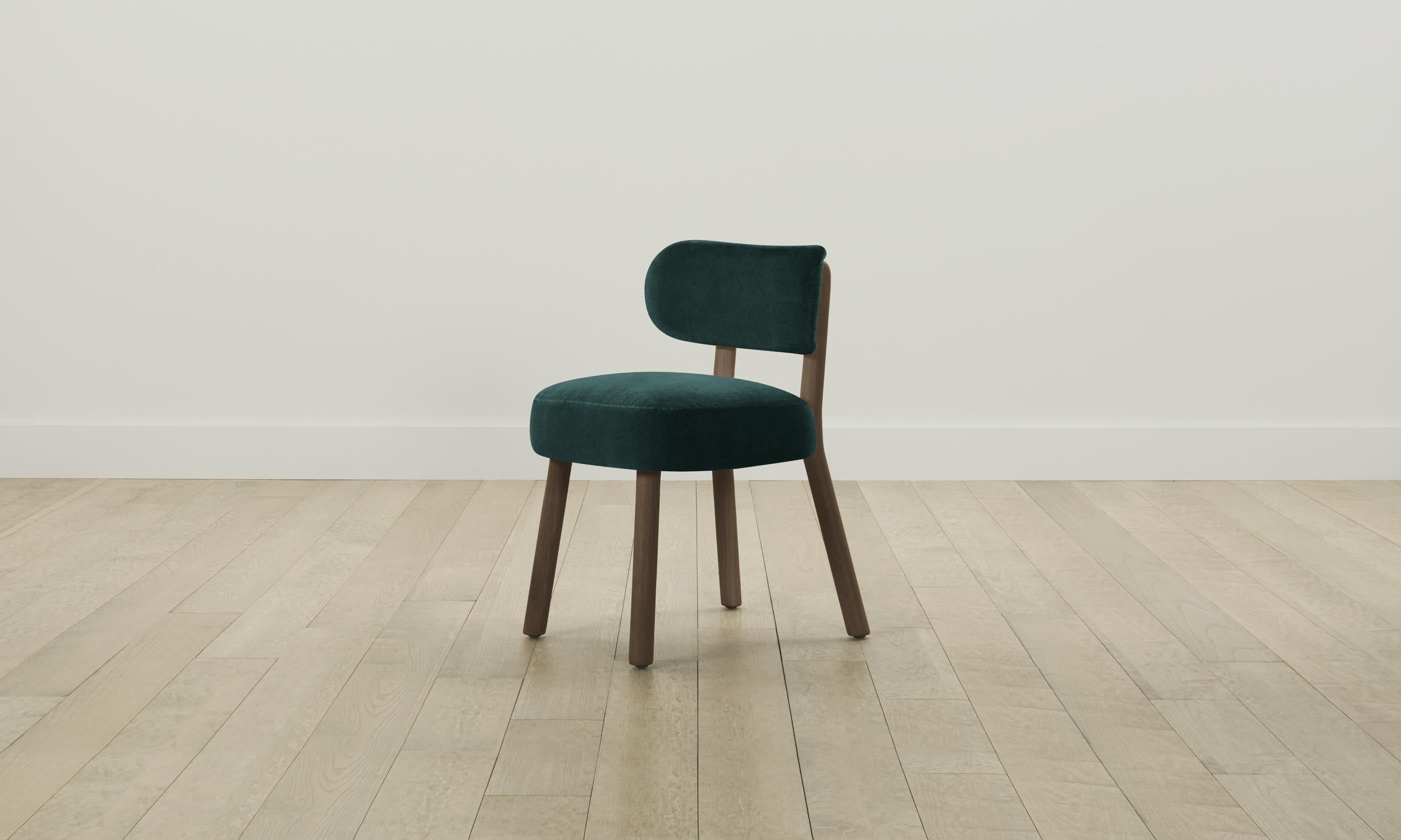 The Jane Dining Chair - Performance Velvet Emerald Green Upholstered Seat - Perfect for Dining Room, Kitchen, or Home Office