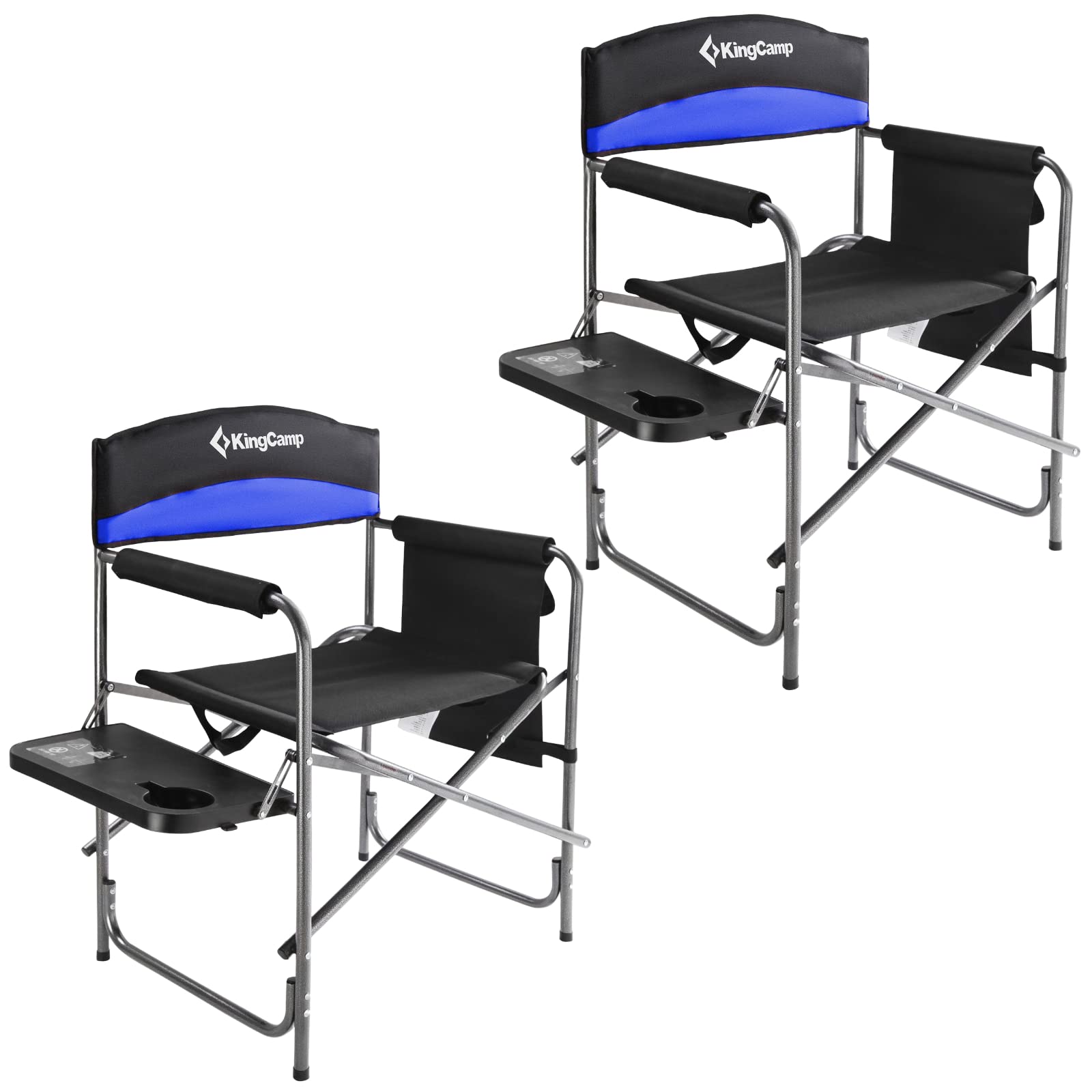KingCamp Heavy Duty Folding Camping Chair with Side Table, Cup Holder & Storage Pocket - 396 lbs Capacity for Adults - Perfect for Outdoor Activities, Fishing, Picnics, BBQs, Camping Trips & Backyard Relaxation