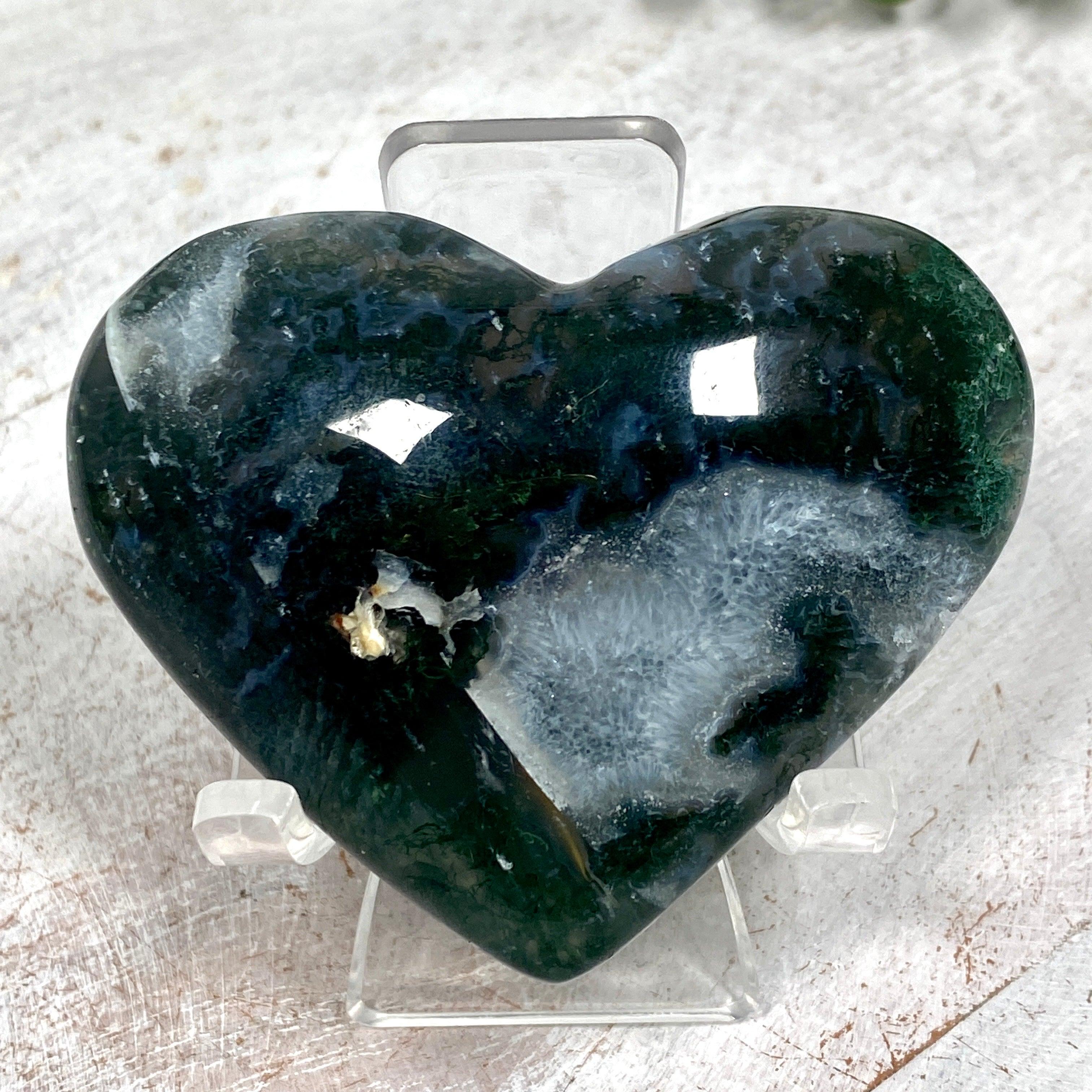 Natural Moss Agate Heart Pendant - Healing Crystal Jewelry for Love & Emotional Balance | Perfect for Meditation, Gifts & Spiritual Healing