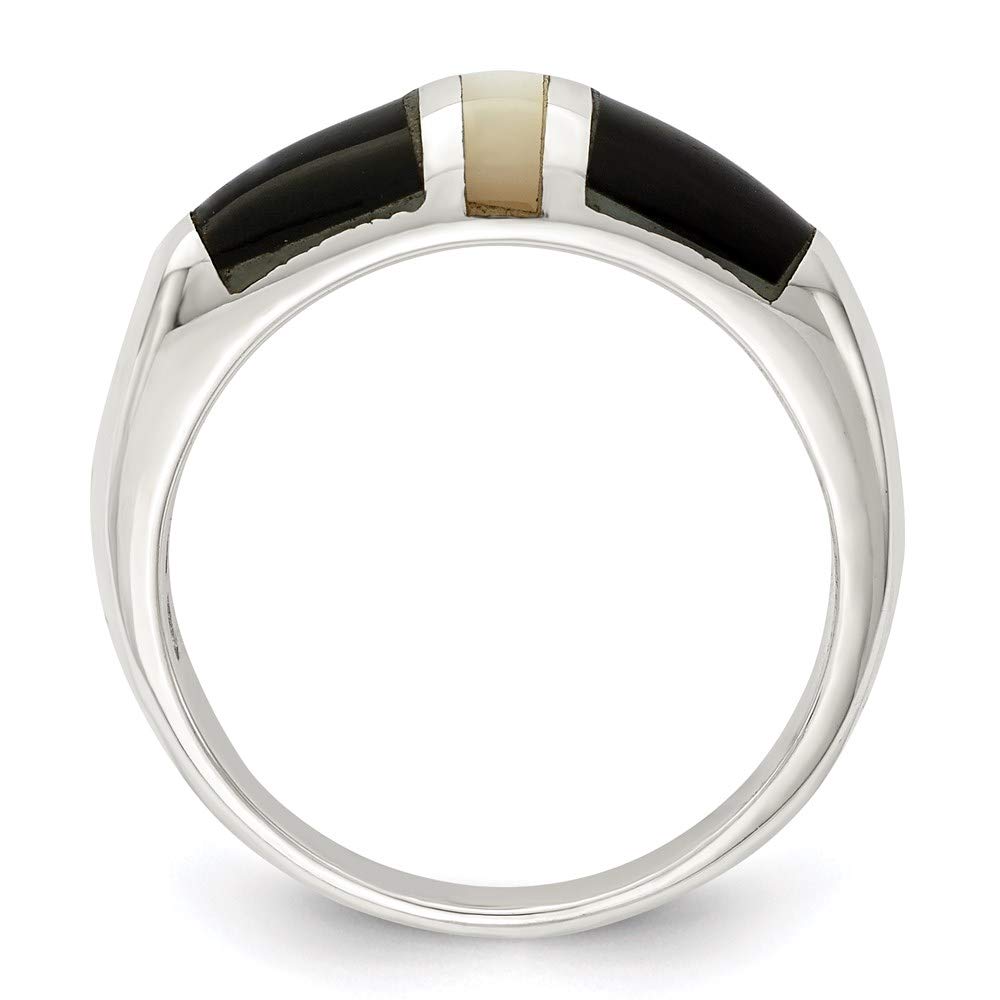 925 Sterling Silver Onyx and Mother of Pearl Ring for Women | Elegant Fine Jewelry Gift for Her | Perfect for Weddings, Anniversaries & Special Occasions