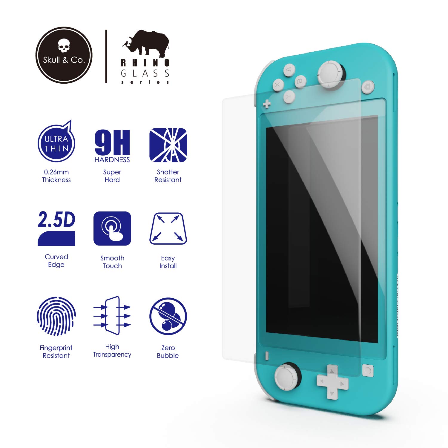 Skull & Co. Switch Lite Tempered Glass (2-Pack) - Gaming Protection
