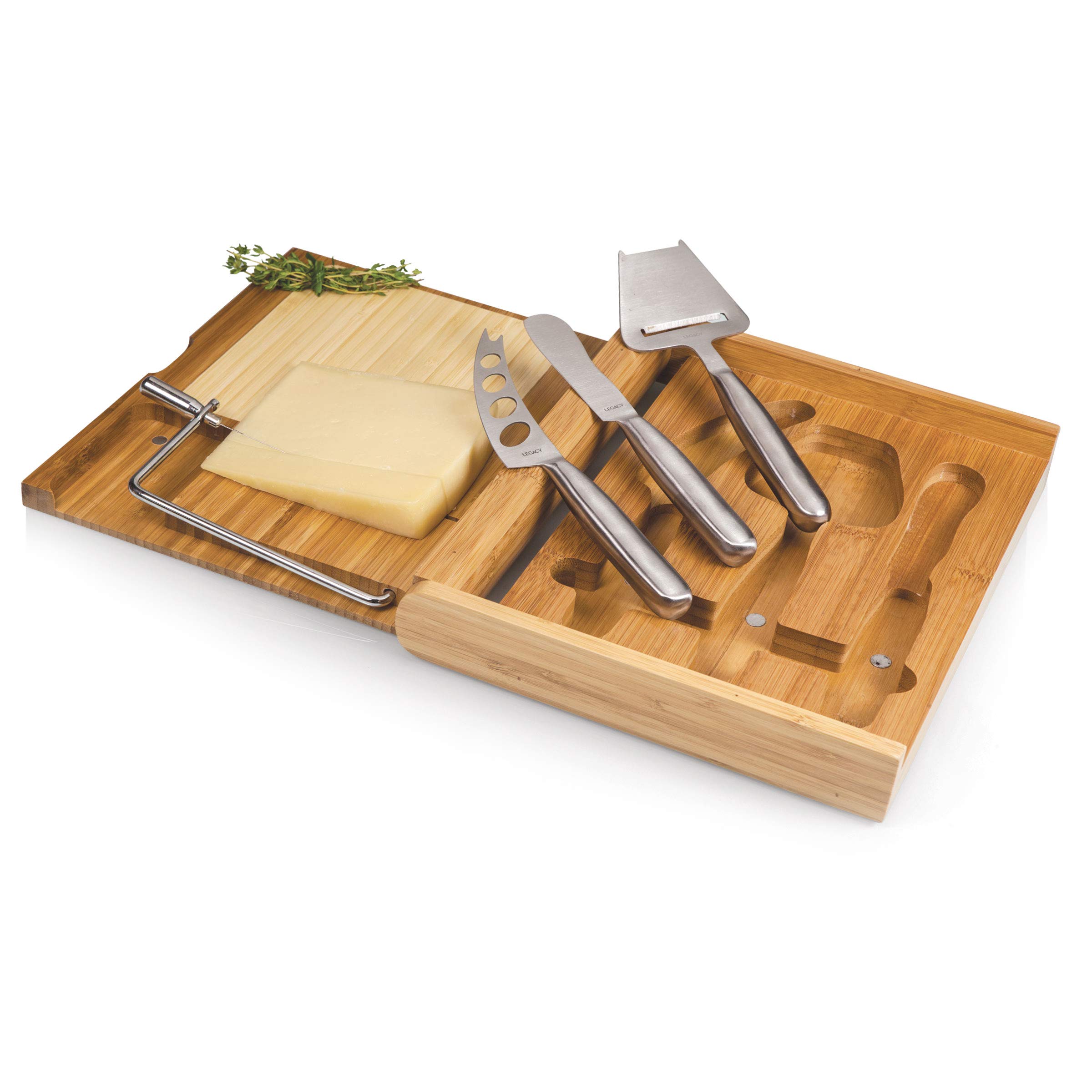 TOSCANA - Picnic Time Brand Soiree Cheese Board Set with Knives - Perfect for Wine Parties, Charcuterie Boards & Outdoor Picnics