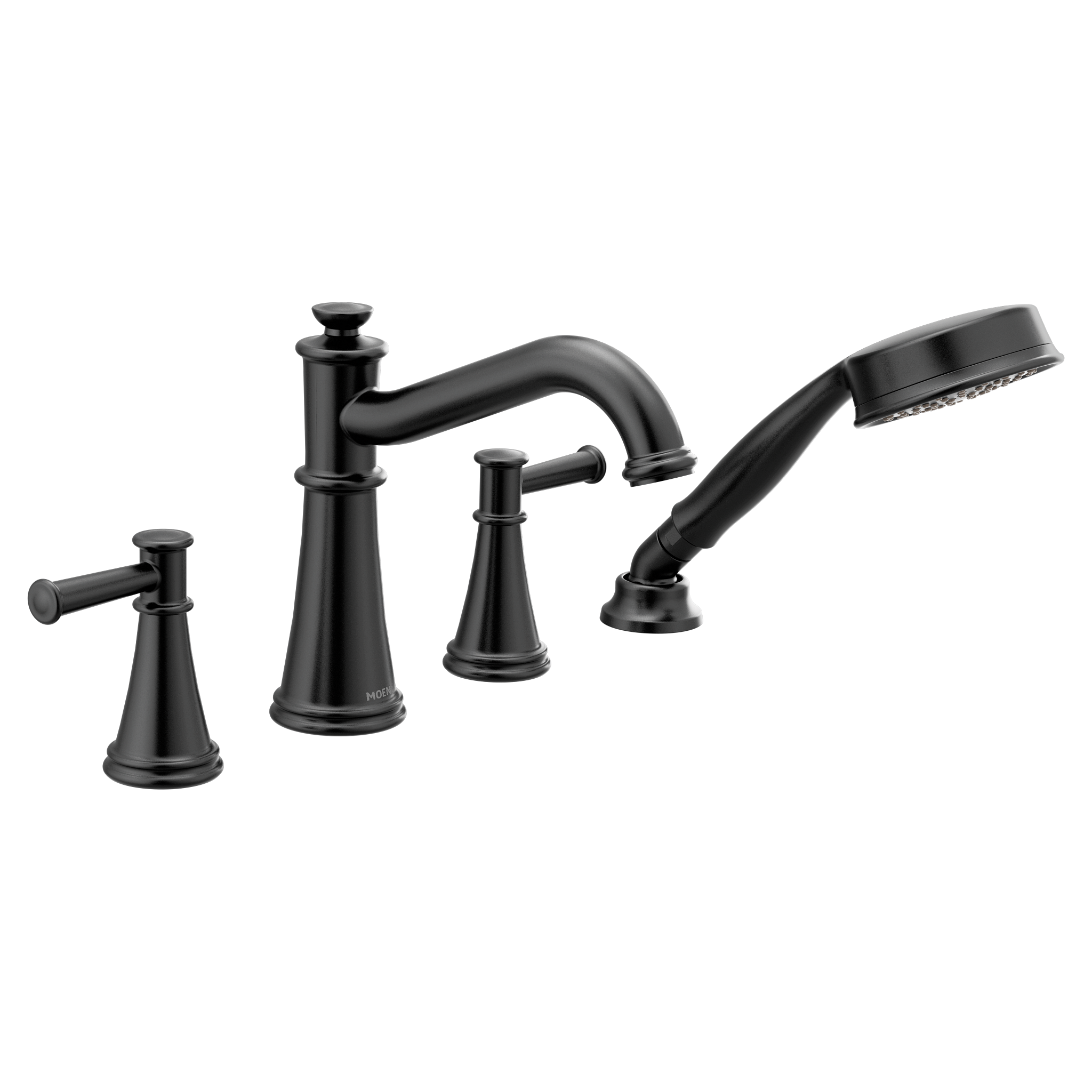 Belfield Chrome Two Handle Diverter Roman Tub Faucet with Handheld Shower - Luxury Bathroom Fixture for Spa-Like Experience | Perfect for Master Bathrooms & Relaxing Soaks