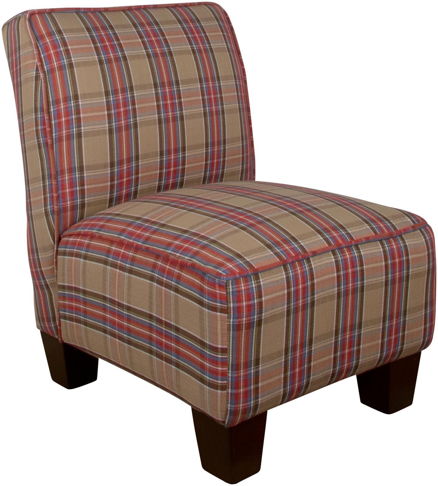 Skyline Kids Armless Chair - Plaid Brown Design for Children's Room, Playroom, and Study Area | Comfortable & Stylish Seating for Toddlers and Kids
