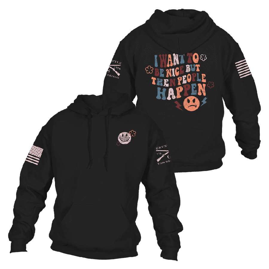 Women's Be Nice Hoodie - Soft & Comfortable Pullover Sweatshirt for Casual Wear & Lounge - Black