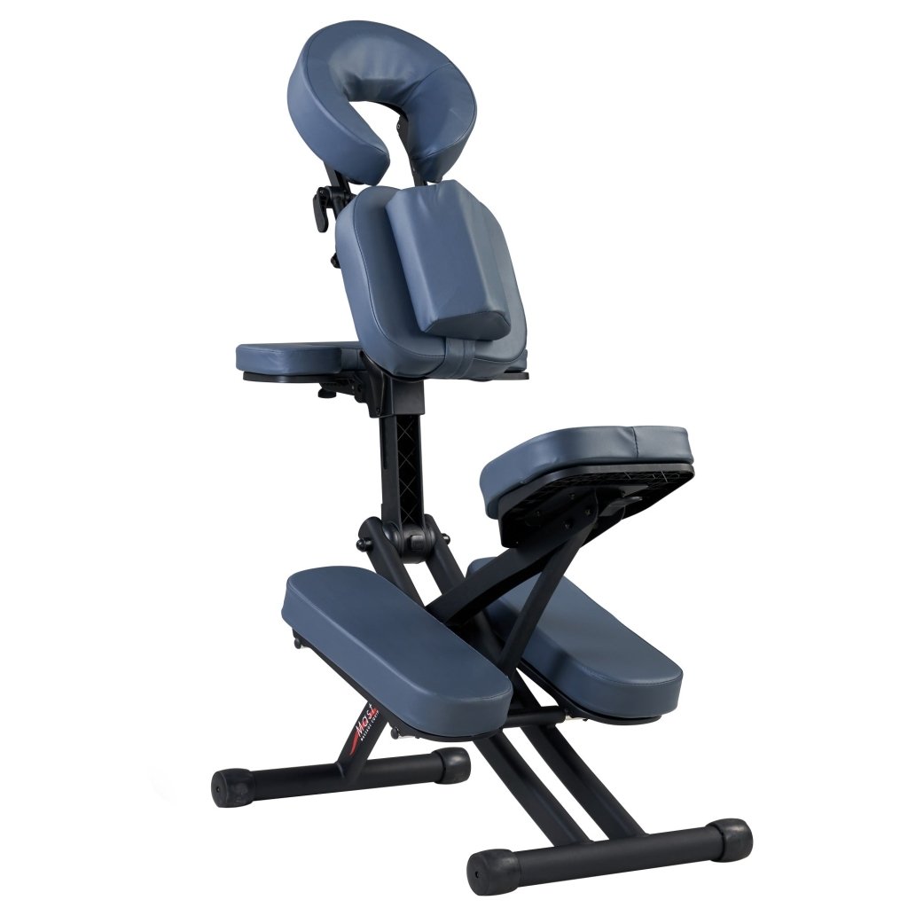 Master Massage® Rio Portable Massage Chair - Lightweight & Adjustable with Carrying Case, Perfect for Home, Office & Travel - Royal Blue