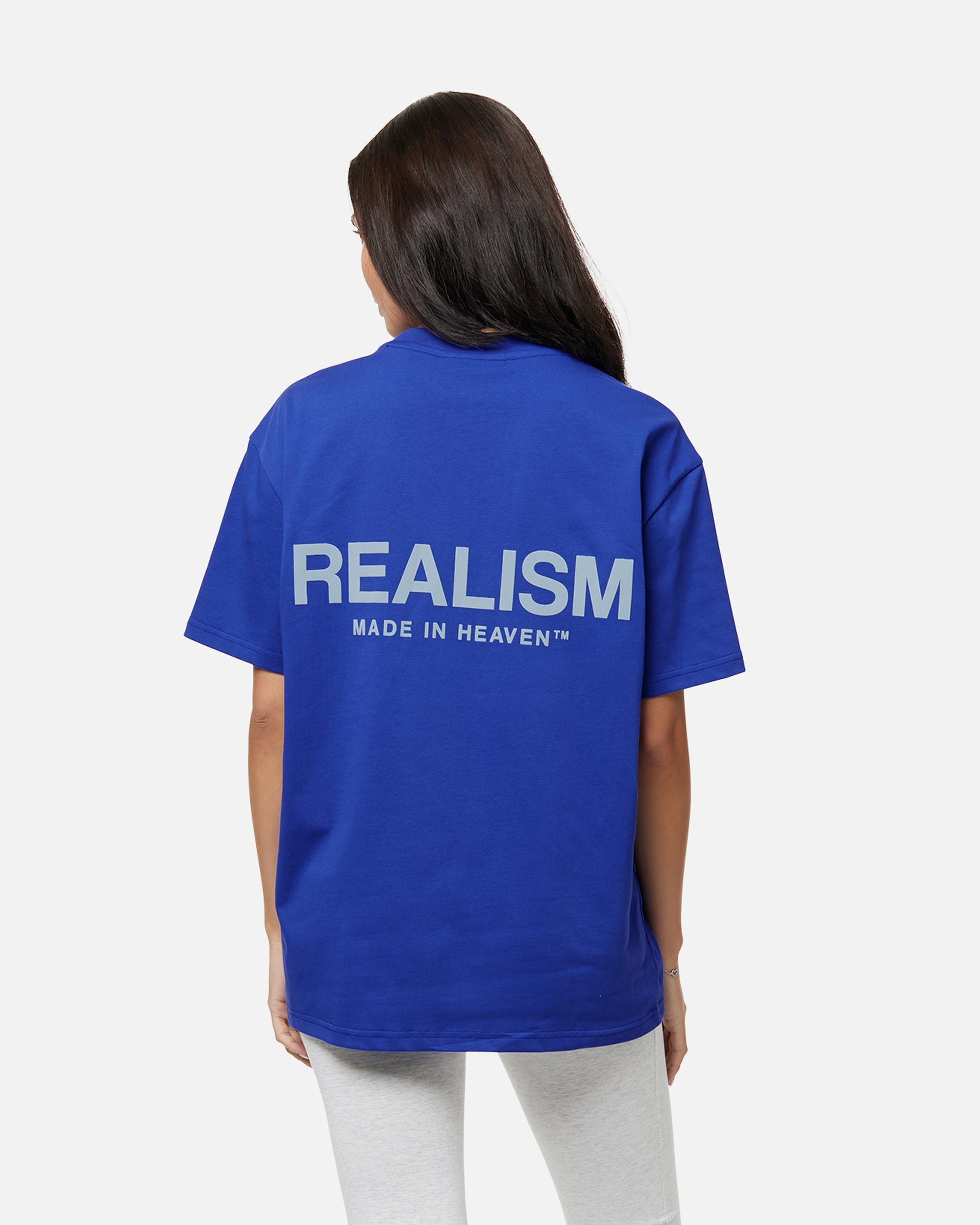 SSS Realism Heaven Logo Tee - Ultramarine Blue Cotton T-Shirt for Men | Streetwear Fashion, Casual Wear & Everyday Outfits