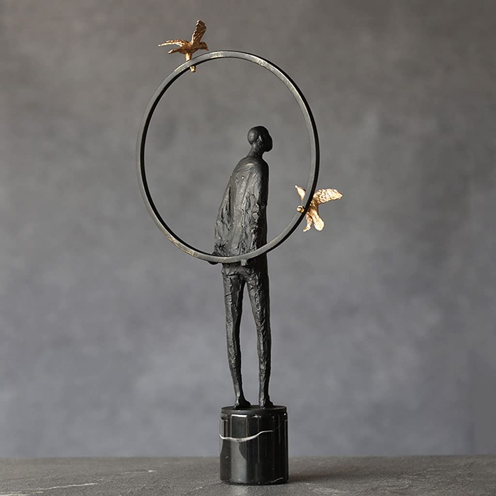 Jinyi2016SHOP Cast Iron Character Sculpture - Unique Desktop Decor for Living Room, Office & Home | Creative Art Gift Idea for Housewarming, Birthday & Holidays