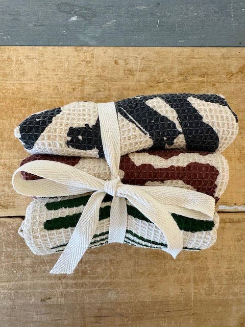 Erin Flett Organic Cotton Tea Towel Set - 2-Pack Earthy Tone Kitchen Towels for Drying Dishes, Decor & Gift Giving