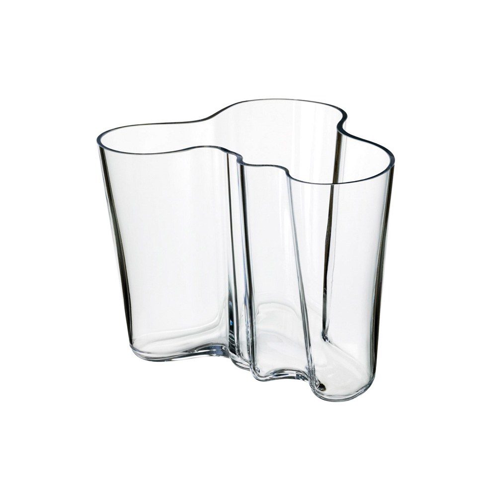 IITTALA Alvar Aalto Vase 16cm Clear Glass - Modern Scandinavian Home Decor for Living Room, Dining Table & Wedding Centerpiece