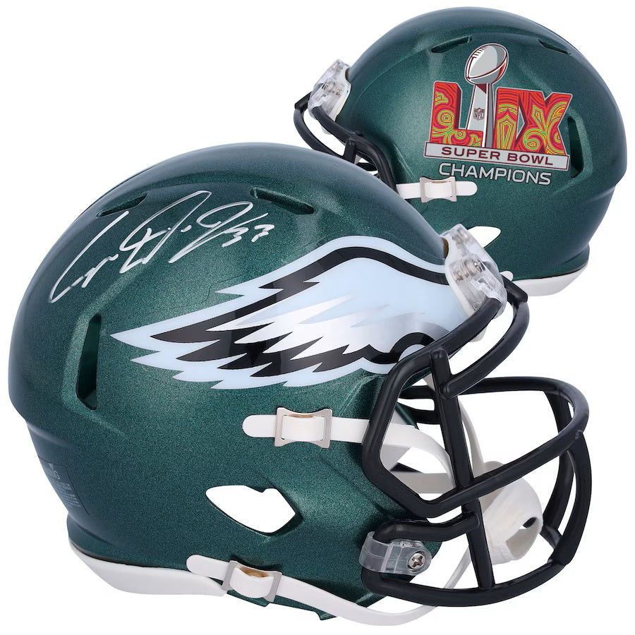 Cooper DeJean Autographed Philadelphia Eagles Super Bowl LIX Champions Mini Speed Helmet - Signed Collectible Football Memorabilia for Fans & Sports Enthusiasts - Perfect for Display, Gifts, and Game Room Decor