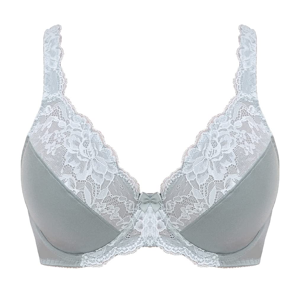 Plus Size Women's Minimizer Bra - Full Coverage Underwire Unlined Lace Bras for Comfort & Support | Perfect for Everyday Wear & Special Occasions
