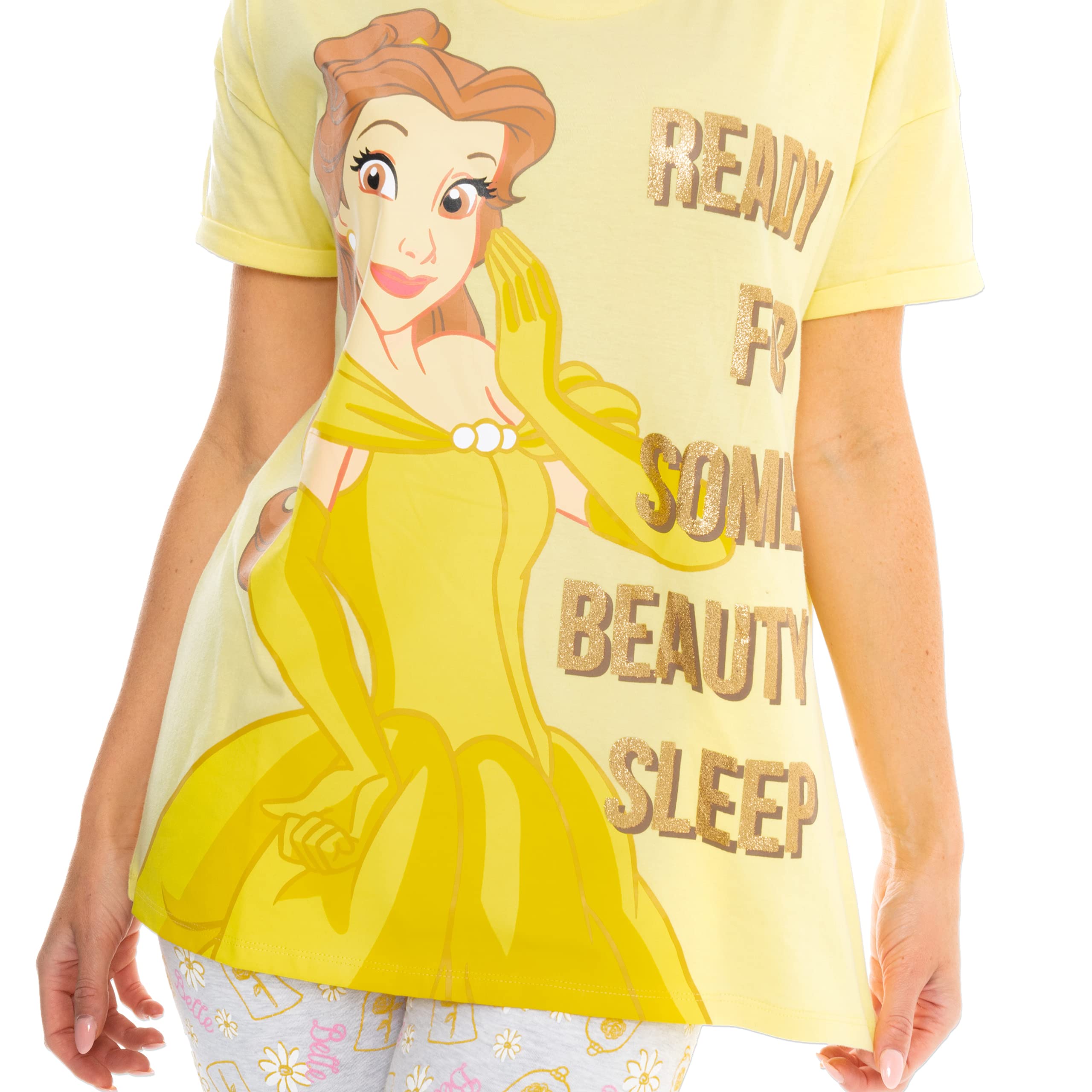 Disney Women's Sleepwear Pajama Set - Princess Belle Nightgown for Adults | Soft & Comfortable Sleepwear for Women | Perfect for Bedtime, Lounging & Gift Giving