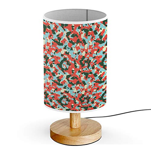 ARTSYLAMP Wooden Base Decorative Desk & Bedside Lamp - Fashion Elite Red & Blue Colors for Home Office, Bedroom Nightstand Lighting
