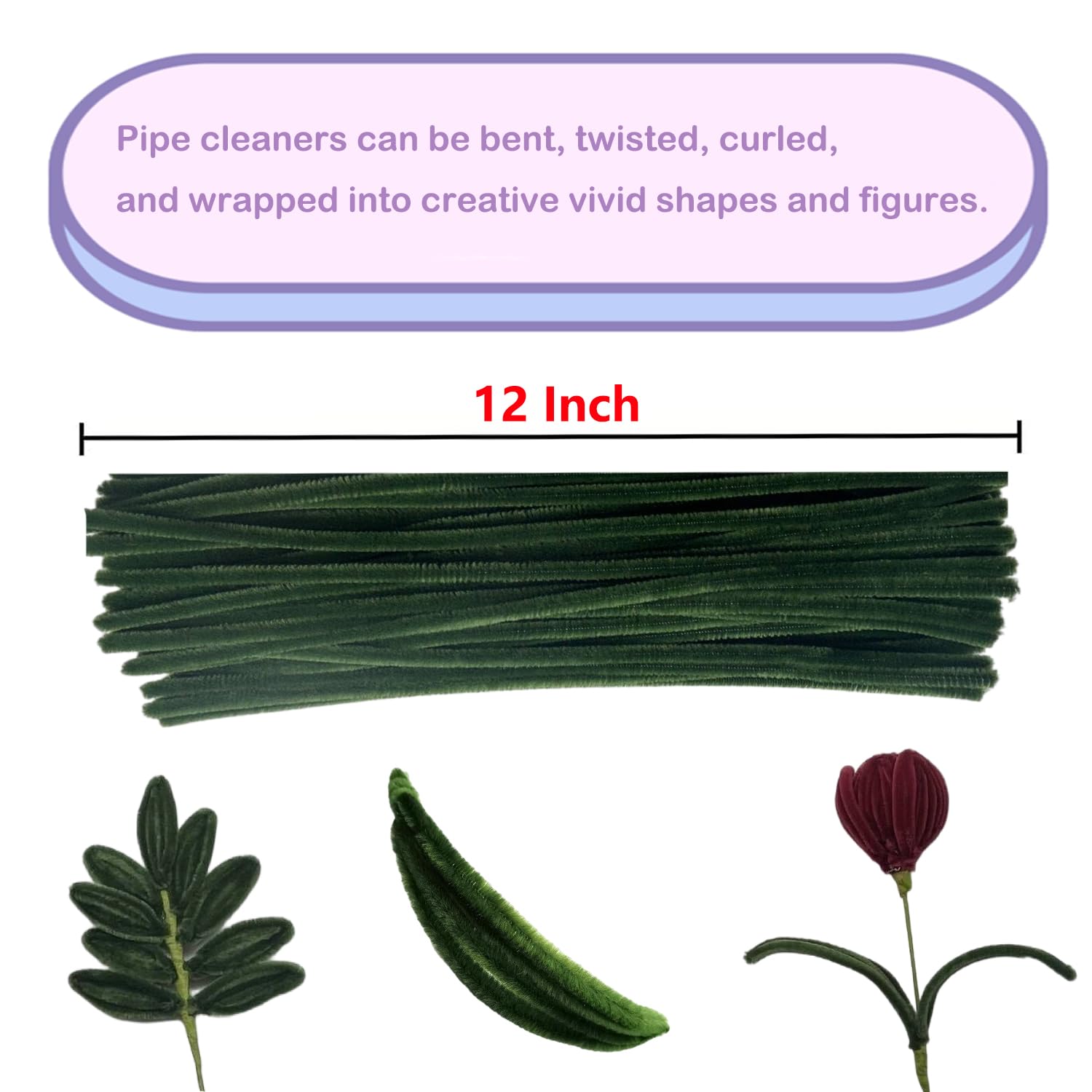 100 Pcs Moss Green Pipe Cleaners with 20 Pcs Googly Eyes - Chenille Stems for DIY Craft Projects, Arts & Holiday Decorations - Perfect for Kids Crafts, Classroom Activities & Christmas Ornaments
