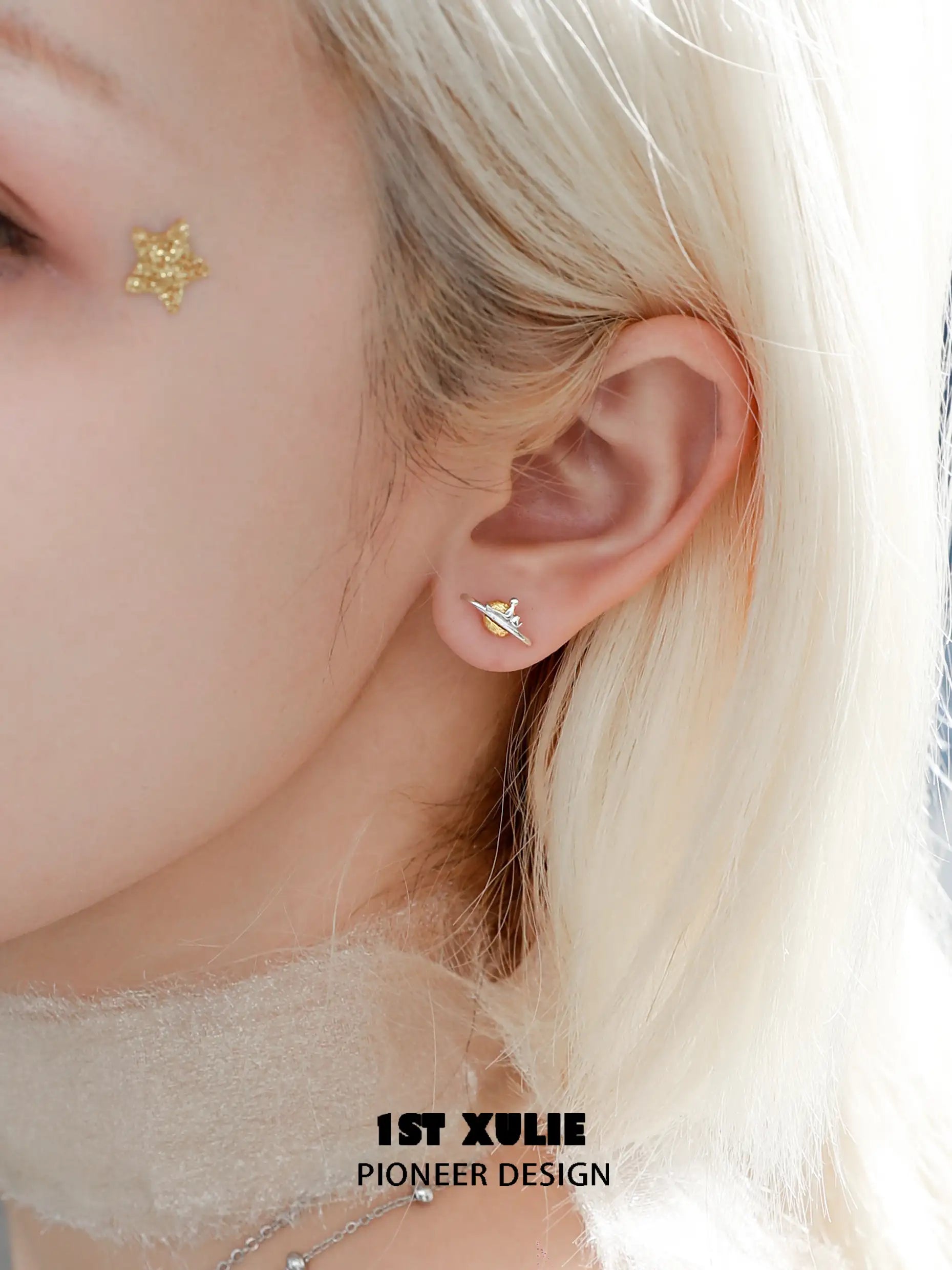 S925 Sterling Silver Black Gold Cat's Gaze Stud Earrings for Women - Elegant & Hypoallergenic Jewelry Gift for Cat Lovers, Perfect for Date Night & Special Occasions