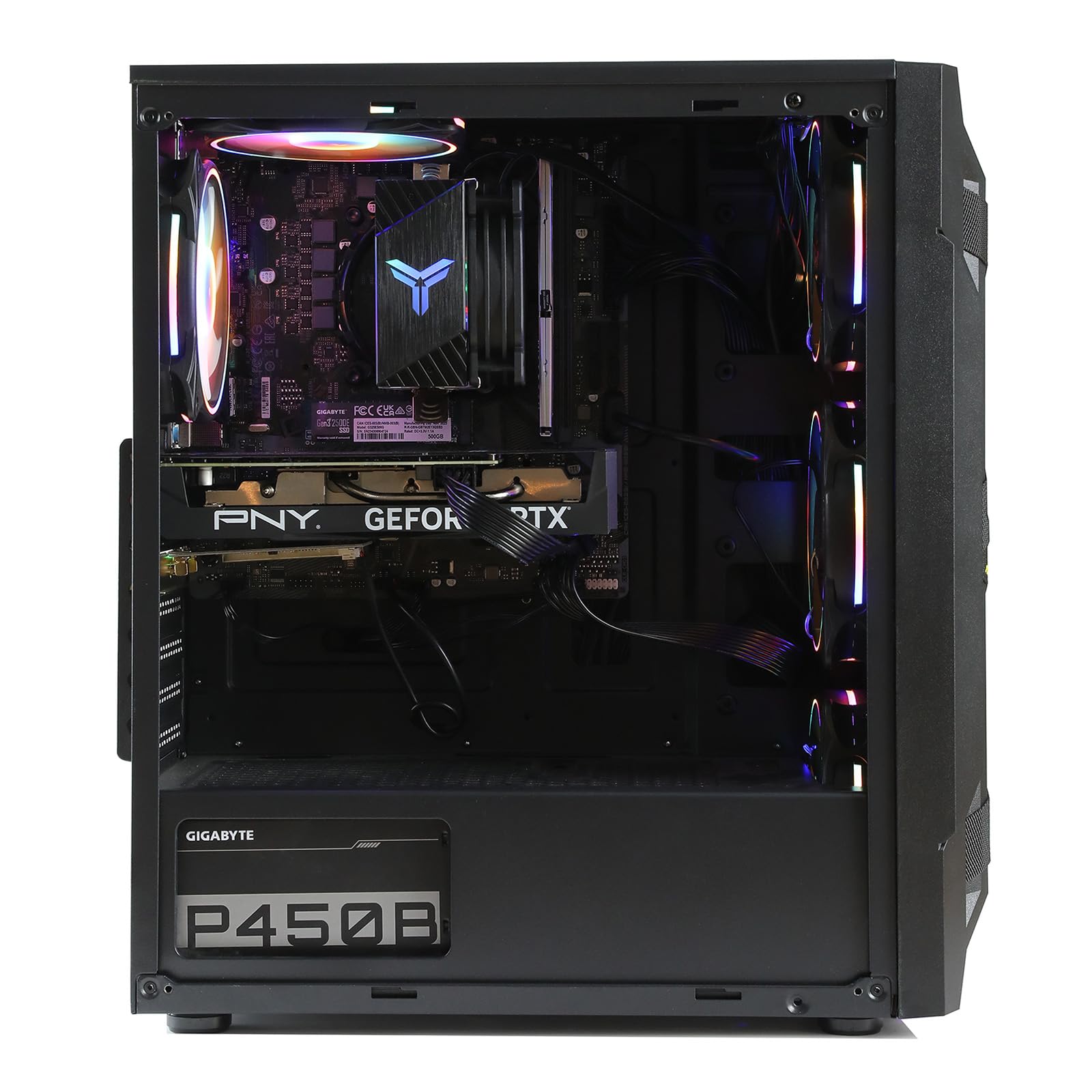 MXZ Gaming Desktop PC - Intel Core i5 9400F, NVIDIA RTX 3050, B365 Motherboard, 8GB DDR4 RAM, 500GB NVMe SSD, 5 RGB Fans, Windows 11 Pro (Ready to Use) - Perfect for Esports, Streaming & High-Performance Gaming