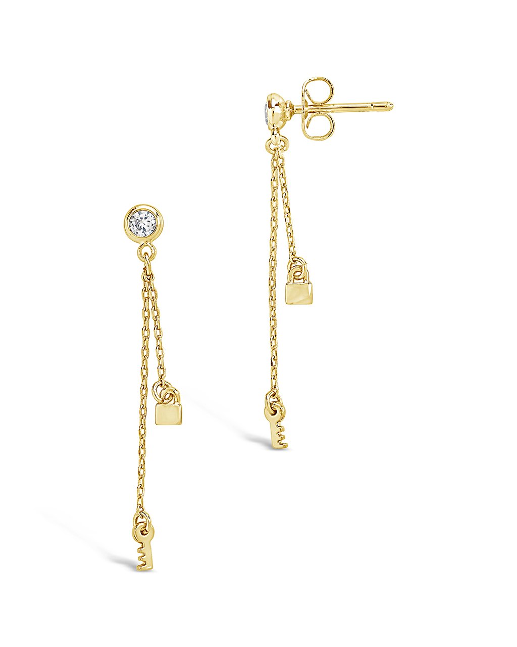Lock and Key Dangle Stud Earrings for Women - Vintage Inspired Jewelry for Everyday Wear & Special Occasions