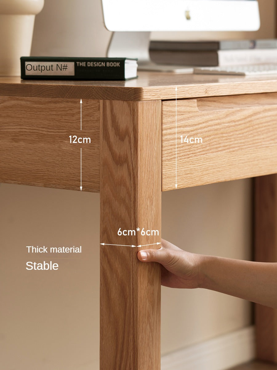 Premium Solid Wood Office Desk - Oak & Beech - Modern Home Office Furniture for Remote Work & Study