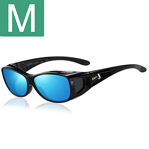 M Size Black Frame Revo Blue Lens