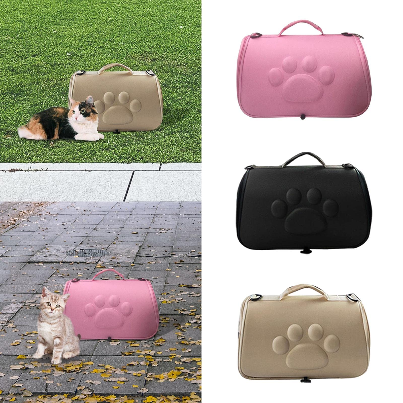 Enakshi Breathable Cat Carrier Bag - Durable Pet Travel Carrier for Cats & Small Dogs, Pink | Portable Pet Carrier for Vet Visits, Air Travel & Outdoor Walking | Pet Supplies & Dog Accessories