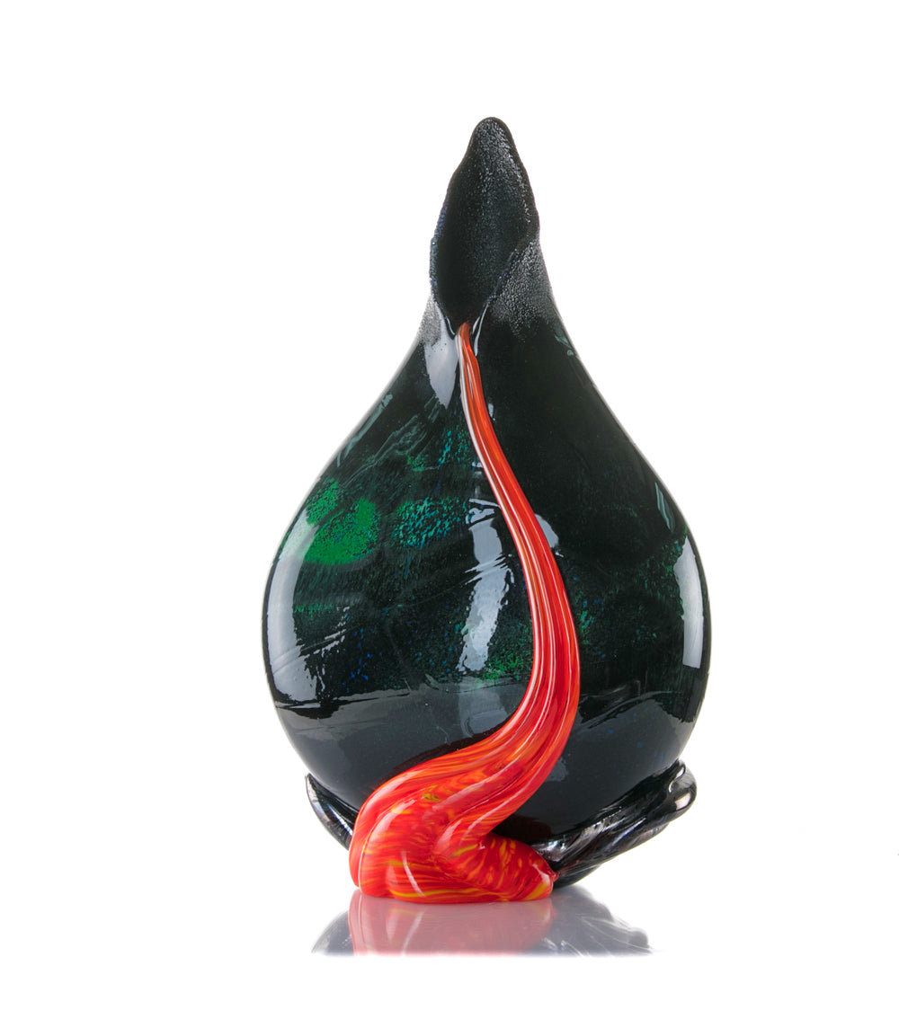 Daniel Moe Black Lava Trail 2 Glass Vessel - Modern Home Decor for Living Room, Office & Wedding Centerpieces