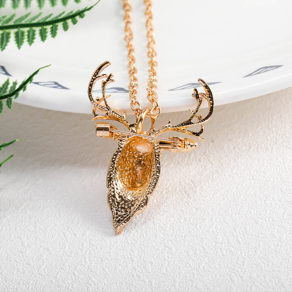 Gold Antler Necklace