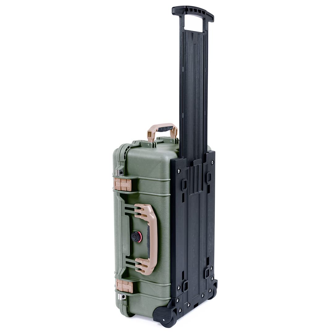 Pelican 1510 Protective Case OD Green & Tan with TrekPak Dividers & Mesh Lid Organizer - Durable Waterproof Hard Case for Travel, Photography, and Equipment Storage